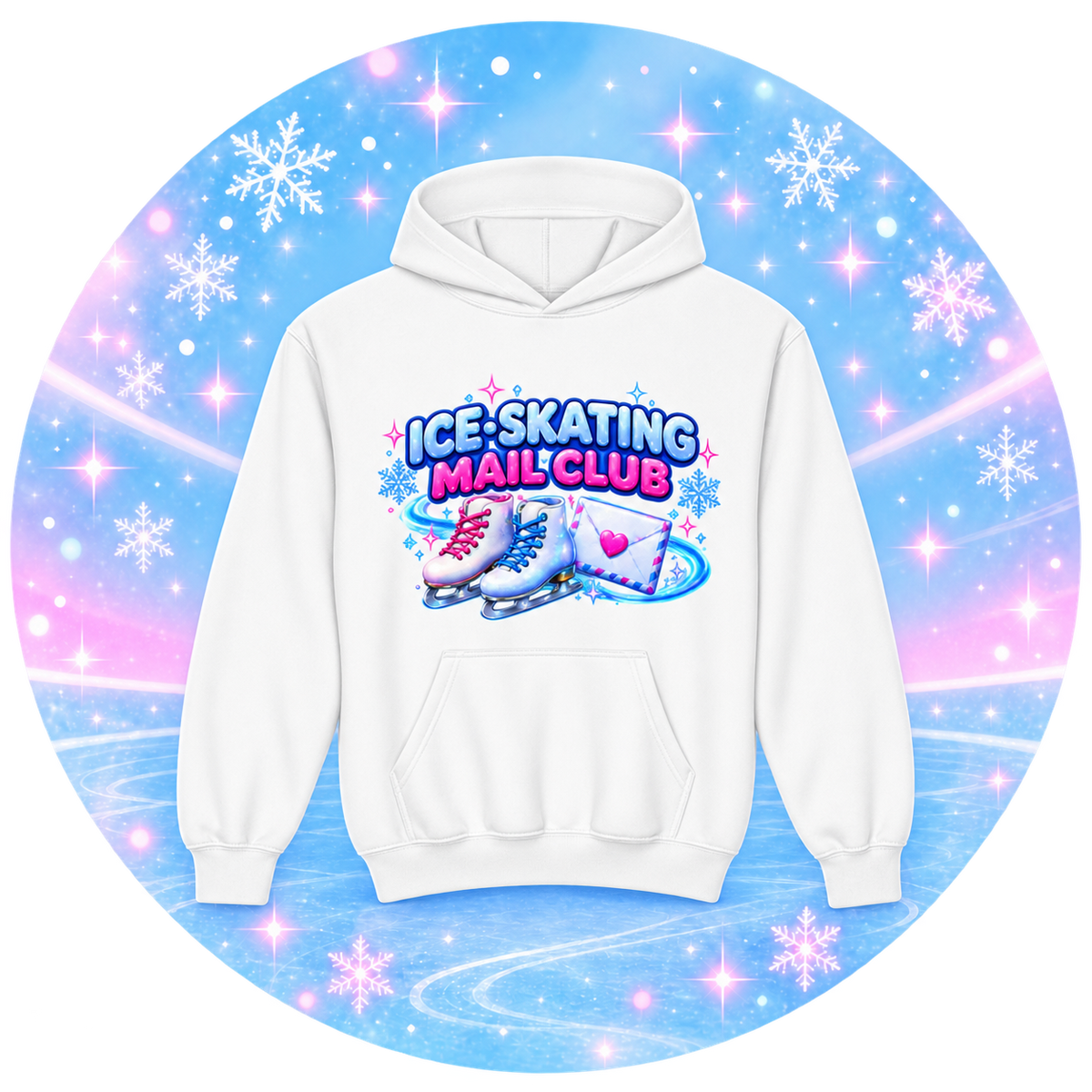 Ice Skating Mail Club Youth Hoodie ⛸️💗