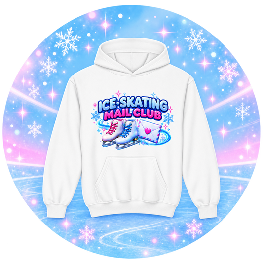 Ice Skating Mail Club Youth Hoodie ⛸️💗